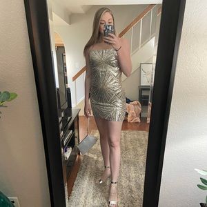 Silver sequin dress
